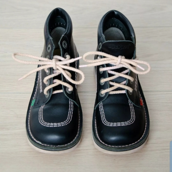 Kickers Lace-Up Leather Kick Hi Boots Bl - Picture 3 of 7